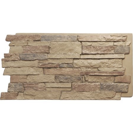 EKENA MILLWORK 49"W x 25 1/2"H x 1 1/4"D Acadia Ledge Stacked Stone, StoneWall Faux Stone Siding Panel, Colfax PNU24X48ALCO